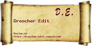 Drescher Edit névjegykártya
